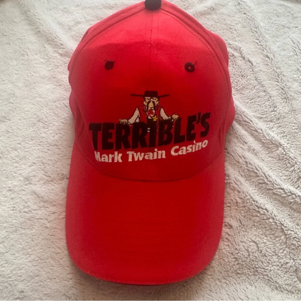 Seba Terrible’s Mark‎ Twain Casino Red Snapback Hat Vintage Promo Souvenir